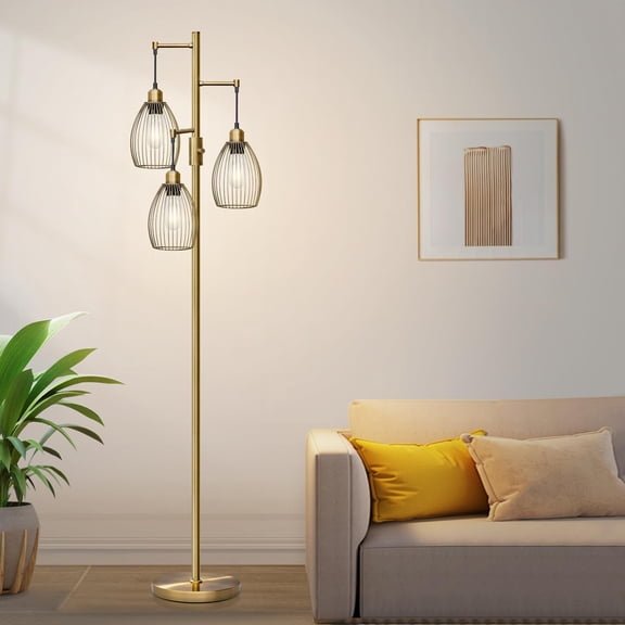Bedroom Floor Lamp + Modern Industrial Style - Hot Deal Lighting - Cozy Soft Light for Living Rooms & Offices - Great for Adults & Teens