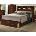 thumbnail image 1 of Bedroom Furniture 1pc Eastern King Size Bed Shelves HB Under Bed Storage Drawers Cherry Veneer Modern, 1 of 5