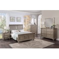 thumbnail image 1 of Bedroom Furniture 6pc Set Eastern King Size Bed Upholstered HB Unique FB Dresser Mirror Nightstands Chest Grey Wooden Classic, 1 of 9
