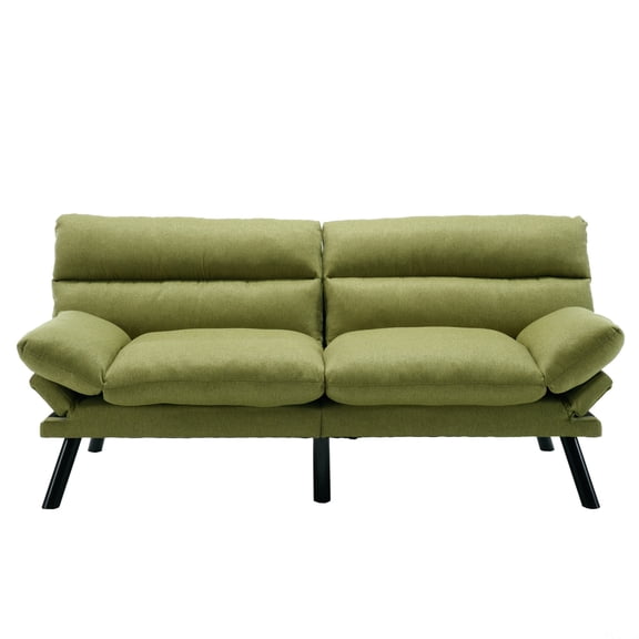 Bedroom Furniture, Living Room Furniture, Sofa with Thick Cushion, Sofa Bed, Sleeper Sofa with Metal Feet (Green)