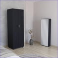 thumbnail image 1 of 2-Piece Bedroom Set with Armoire & Shoe Rack | Black | Particle Board, 1 of 6