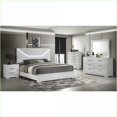thumbnail image 1 of Bedroom Furniture Set, 5-Piece Queen Modern White Wood with LED Headboard | White | Wood, 1 of 6