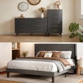 thumbnail image 1 of Bedroom Furniture Sets, Asofer Black Room Set Includes Queen Bed Frame, 5-Drawer Dresser & 6-Drawer Dresser, 1 of 9