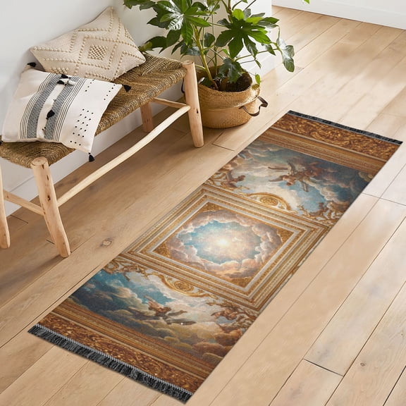 Bedroom Hallway Indoor Outdoor Mat With Rubber Backing Runner Rug Long Church