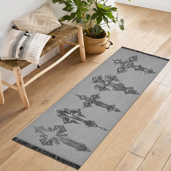 Bedroom Hallway Indoor Outdoor Mat With Rubber Backing Runner Rug Long Exquisite Gothic-style