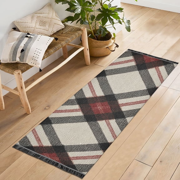 Bedroom Hallway Indoor Outdoor Mat With Rubber Backing Runner Rug Long Retro Style