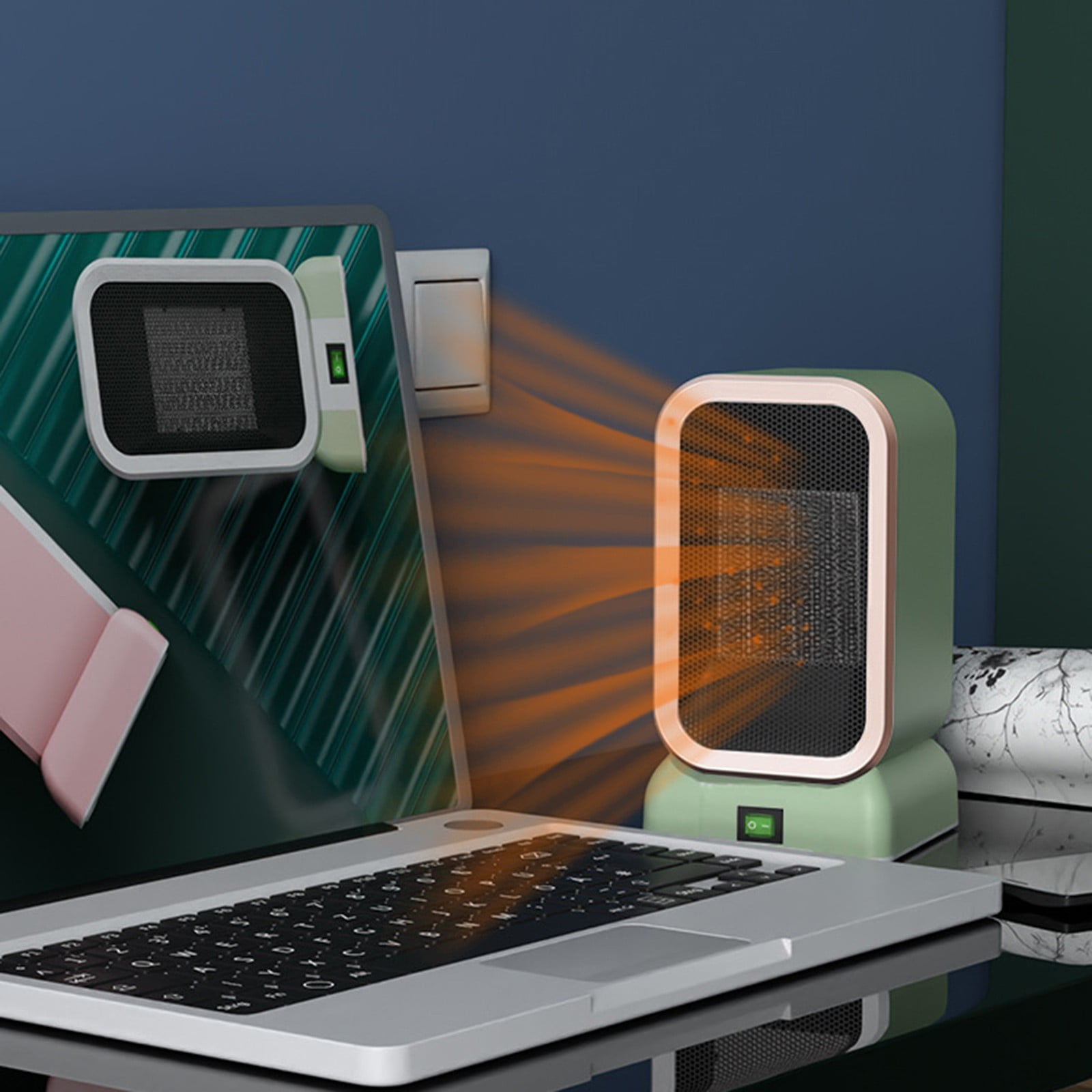 Bedroom Heater, Portable Indoor Electric Heater with Thermostat, Remote