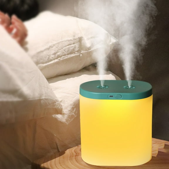 Bedroom Humidifier 500ml, Cool Mist Humidifier for Family Bedrooms Baby Rooms, 3-Speed Adjustables, Aromatherapy Diffuser with Night Light, USB Charger Included