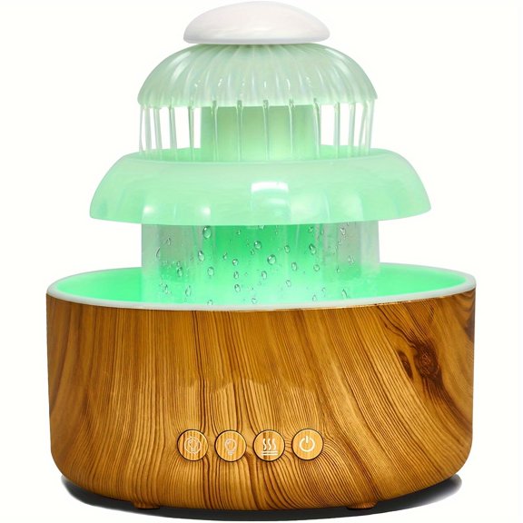 Bedroom Humidifier Featuring Rain Sounds And an 8-Color Night Light, This Cool Mist Device Operates for 10 Hours And Also Serves As an Essential Oil Diffuser, Suitable for Home And Office Use