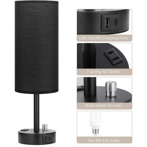 Bedroom Lamp for Nightstand, Small Table Lamp Modern Three Gears Dimming Bedroom Bedside Table Lamps, Minimalist Style Cordless Night Light, Bedroom Bedside Lamp Night Light