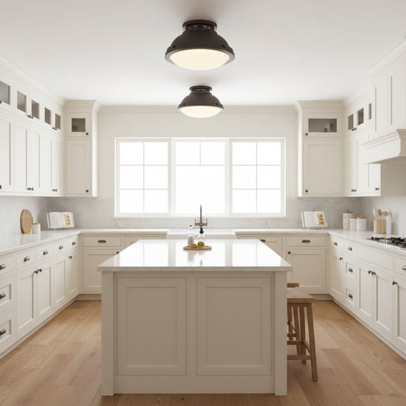 Bedroom Lights, 2-Light 14-in Dark Bronze Flush Mount, Antique Bronze Bedroom Lighting Fixtures,Steel Bedroom Lamps, Lighting Bedroom Lighting 2-Light 14-in Dark Bronze Flush Mount