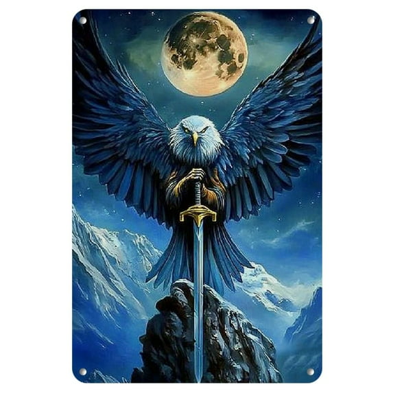 In Your Bedroom Living Room 1pc Majestic Eagle Iron Metal Sign 8X12 Inches Is Vibrant Wall Art with an Emotional Color Palette Perfect for Home Decor Or Outdoor Space Wall Art Tin Signs