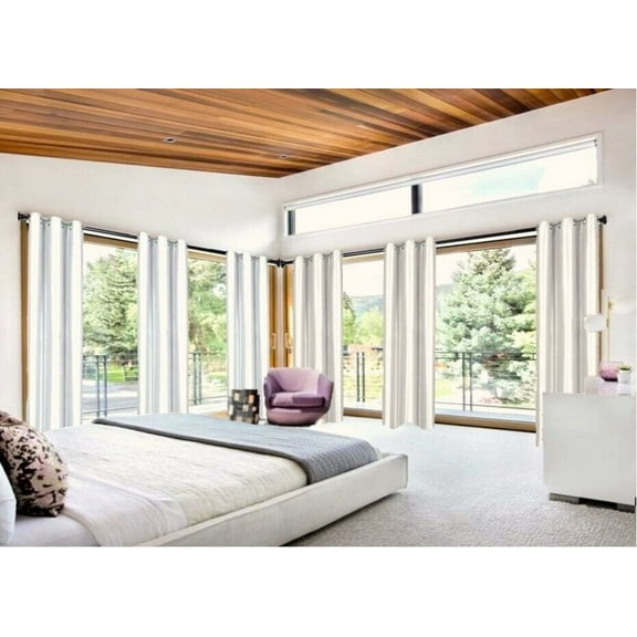 100% Blackout K92 White Color 108" Long Window Curtain Thermal Drapes Panels for Bedroom Home Décor set of 2 Panels