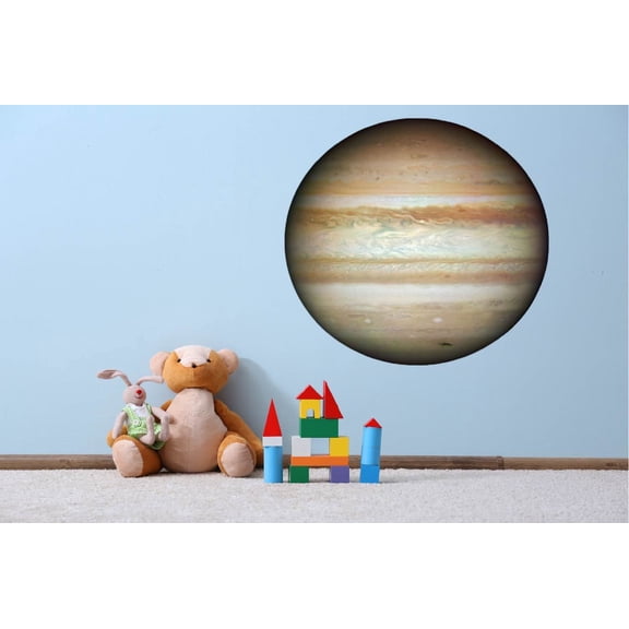Bedroom Living Room Removable Jupiter Fifth Planet Decor Design Home Wall Art Decal | 20" x 20" Vinyl Largest Celestial Body Giant Planet Solar System Adhesive Wall Sticker Decoration