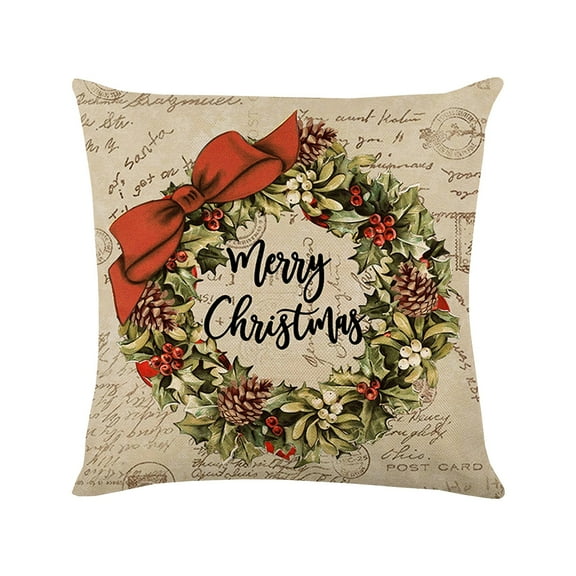 Bedroom Living Room Sofa 18 inch Christmas Pillow Cover Maple Leaf Printed Pillow Case Couch Cushion Case