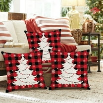 Bedroom Living Room Sofa 18 inch Christmas Pillow Cover Xmas Tree Print Pillow Case Couch Cushion Case