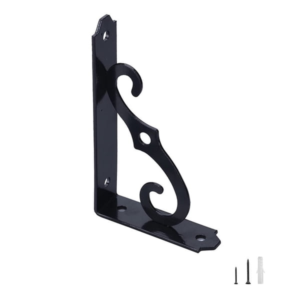 Bedroom Livingroom Triangular Bracket Bracket Wall Partition Shelf Bookcase Load Bearing Right Angle Tripod Ornamental Shelf Bracket, Durable Metal Shelf Brackets Shelf Support, 1Pc(Black,5x3.5")