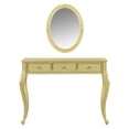 thumbnail image 1 of Bedroom Makeup Vanities, Luxury Makeup Vanity Desk with Oval Mirror, 3-Drawer Dressing Table for Jewelry Storage, Elegant Console Table for Entryway, Living Room & Bedroom, Stylish Home Decor,Gold, 1 of 21