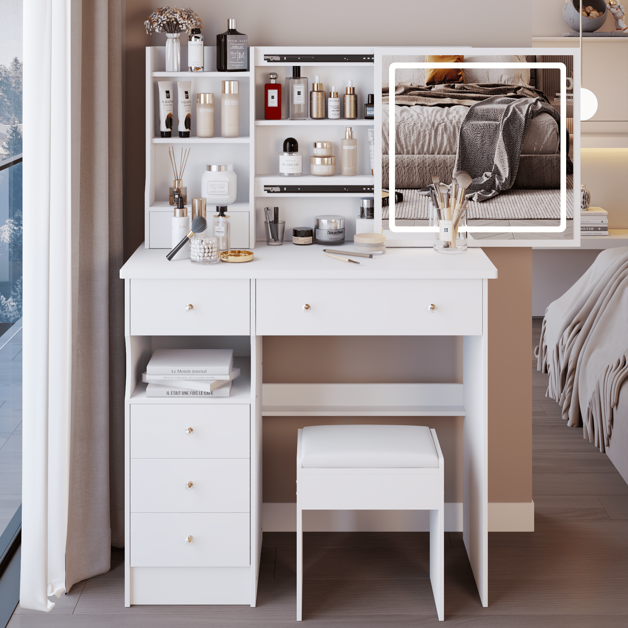 Bedroom Makeup Vanity 37