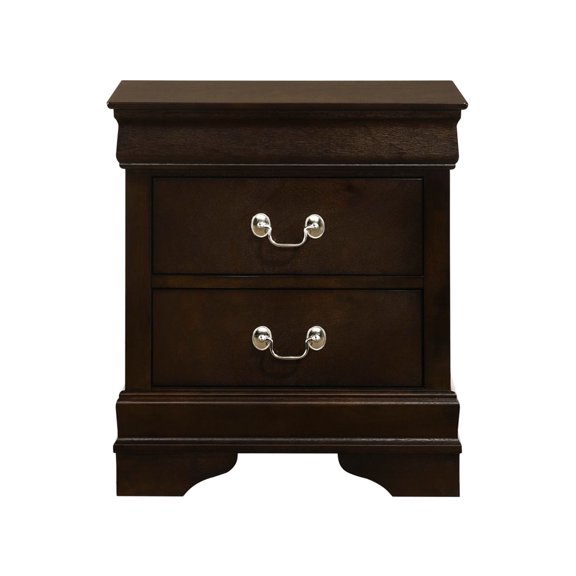 Bedroom Nightstand with 2 Cappuccino Drawers | Features Tapered Top for Bedroom | Constructed from MDF and Select Hardwoods | Solves Bedroom Storage Shortage