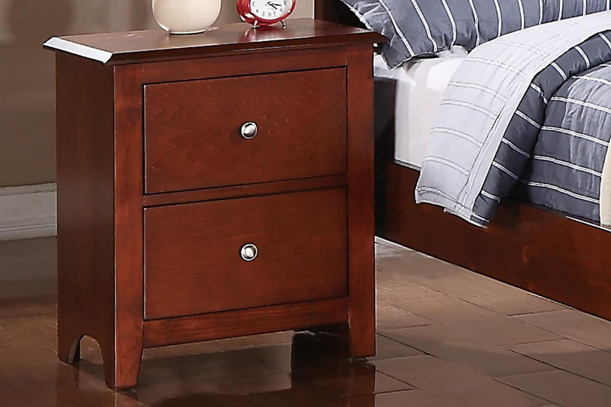 Bedroom Nightstand Cherry Color Wooden 2 Drawers Table Bed Side Table,Cherry Pine Furniture ...