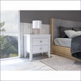 thumbnail image 1 of Bedroom Nightstand | Modern 2-Drawer | 26.62”W x 15.74”D | Ivory | Engineered Wood, 1 of 12