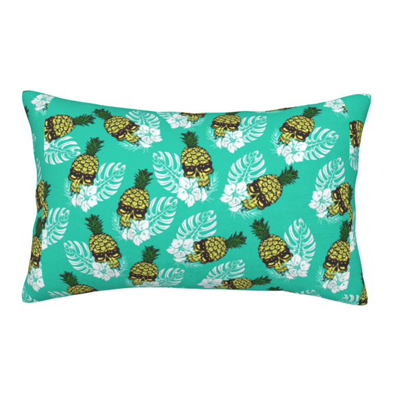 Bedroom Outdoor Decorations Rectangle Two Sides Printed Sunglass Skull Pineapple Palm Leaf Teal Sofa Throw Pillow Case Cushion Cove