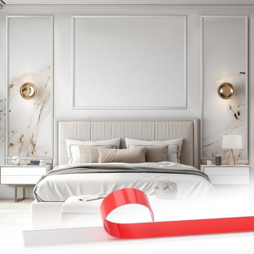 Bedroom Peel and Stick Wall Trim Molding Kit Flat Wall Molding Kit for Bedside Decor Premade Wainscoting Panels Accent Panel for Home Bedroom Decor$$Tools & Hardware Other