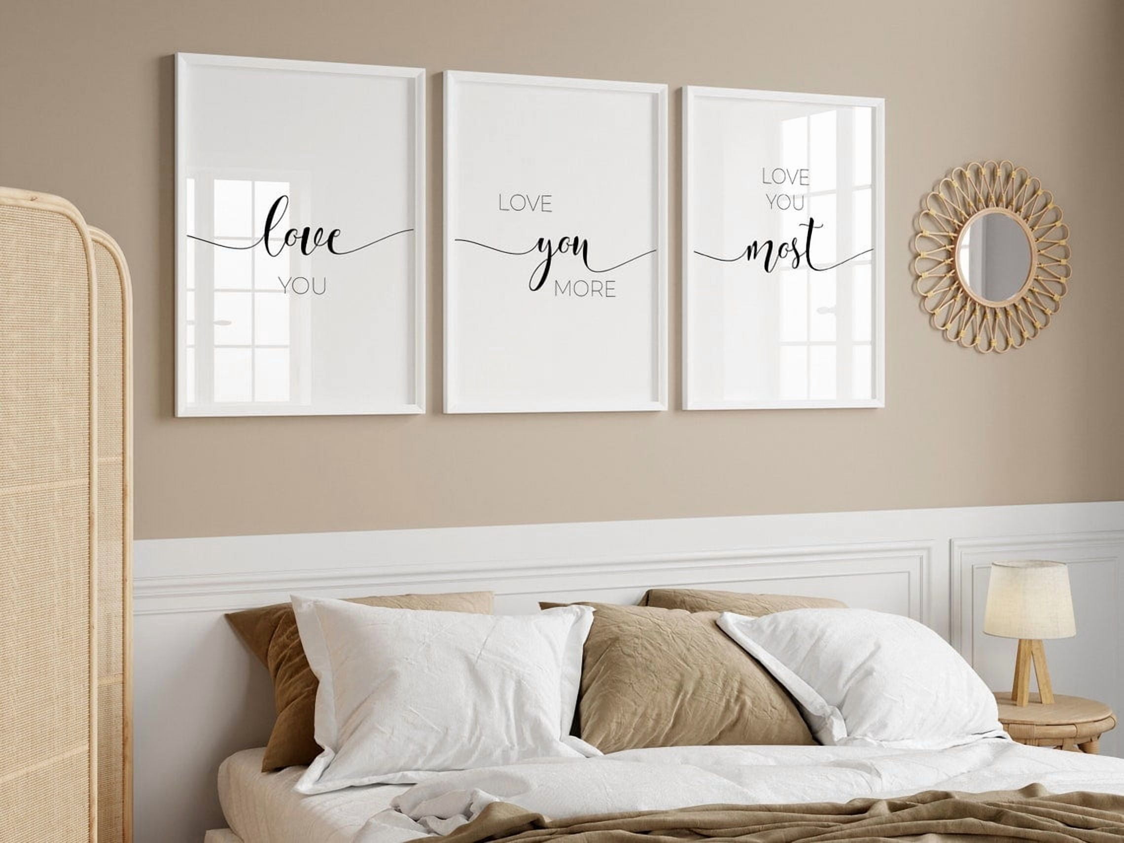 Picture of Bedroom Prints Above The Bed Decor Bedroom Wall Art Love You More Love ...