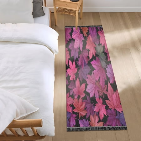 Bedroom Rug Bedroom Long Carpet Indoor Non-Slip Durable Carpet Floor Mat Runner Rug Bedroom Hallway Carpet Machine Washable Beautiful Maple Leaves