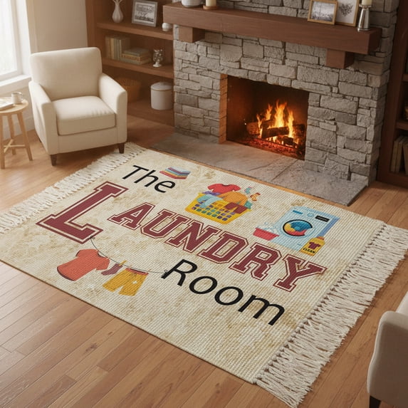 Bedroom Rug Carpet 3'x 5', Laundry Room Washable Floor Carpet with ...