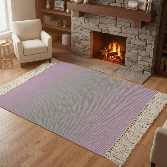 Bedroom Rug Carpet 3'x 5', Light Purple Grey Ombre Washable Floor ...