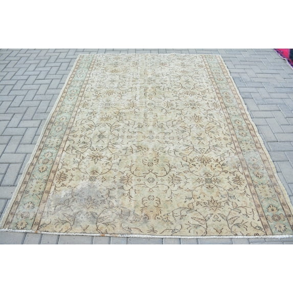 Bedroom Rug, Kitchen Rug, Vintage Rugs, 6.1x7.6 ft Large Rug, Turkish Rug