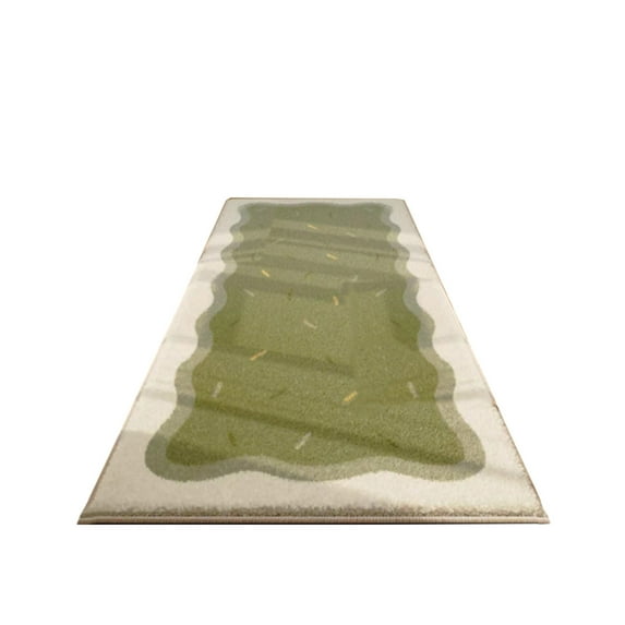 Bedroom Rug, Non Slip Carpet, Soft Flocking Large Size Bedside Runner, High Pile Polyester Material, Modern Style, Gray Yellow Pink Green Color Options, Easy to Clean