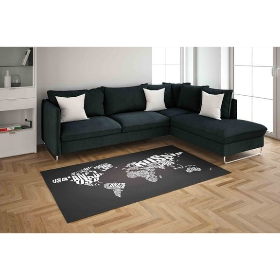 Bedroom Rug, Salon Rug, Front Door Rug, Modern World Map Rug, Map Rug, Accent Rug, Step Rug, Office Rug, Modern Map Rug, Custom Rugs, 2.6'x6.5' - 80x200 cm
