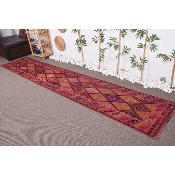 Bedroom Rug, Vintage Rug, 2.4x12.3 ft Runner Rugs, Turkish Rug, Cool Rug