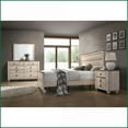 thumbnail image 1 of Bedroom Set 4-Piece King Industrial Chic White Wash Solid Wood with Bed, Dresser, Mirror, Nightstand | Wood | Standard Beds, 1 of 8