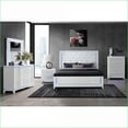 thumbnail image 1 of Bedroom Set Queen Size 5-Piece Ivory White Contemporary with LED Lights | Standard Beds | Double Dressers, 1 of 6