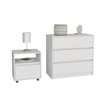 Bedroom Sets Mil2 Piece Bedroom Set, Nightstand Dresser, White,Bedroom Furniture Sets