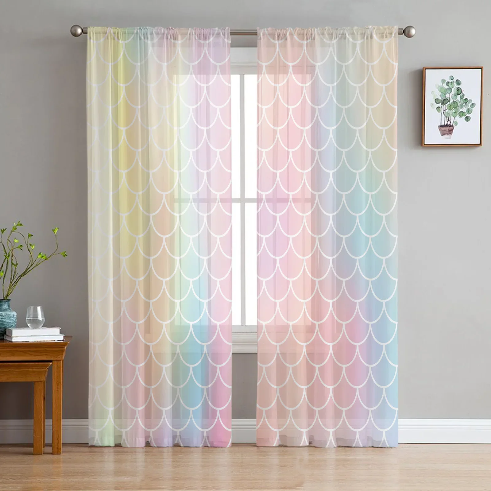Bedroom Sheer Curtains Starlight Spots Living Room Kitchen Window ...