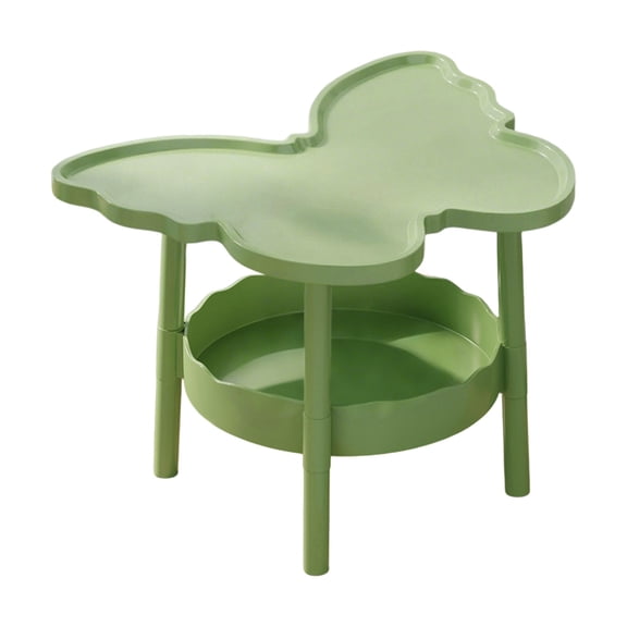 Bedroom Side Table, Four-Leaf Clover Shape End Table with 2 Layer Storage Bed Side Tables Easy to Move and Install, Nightstands for Small Space