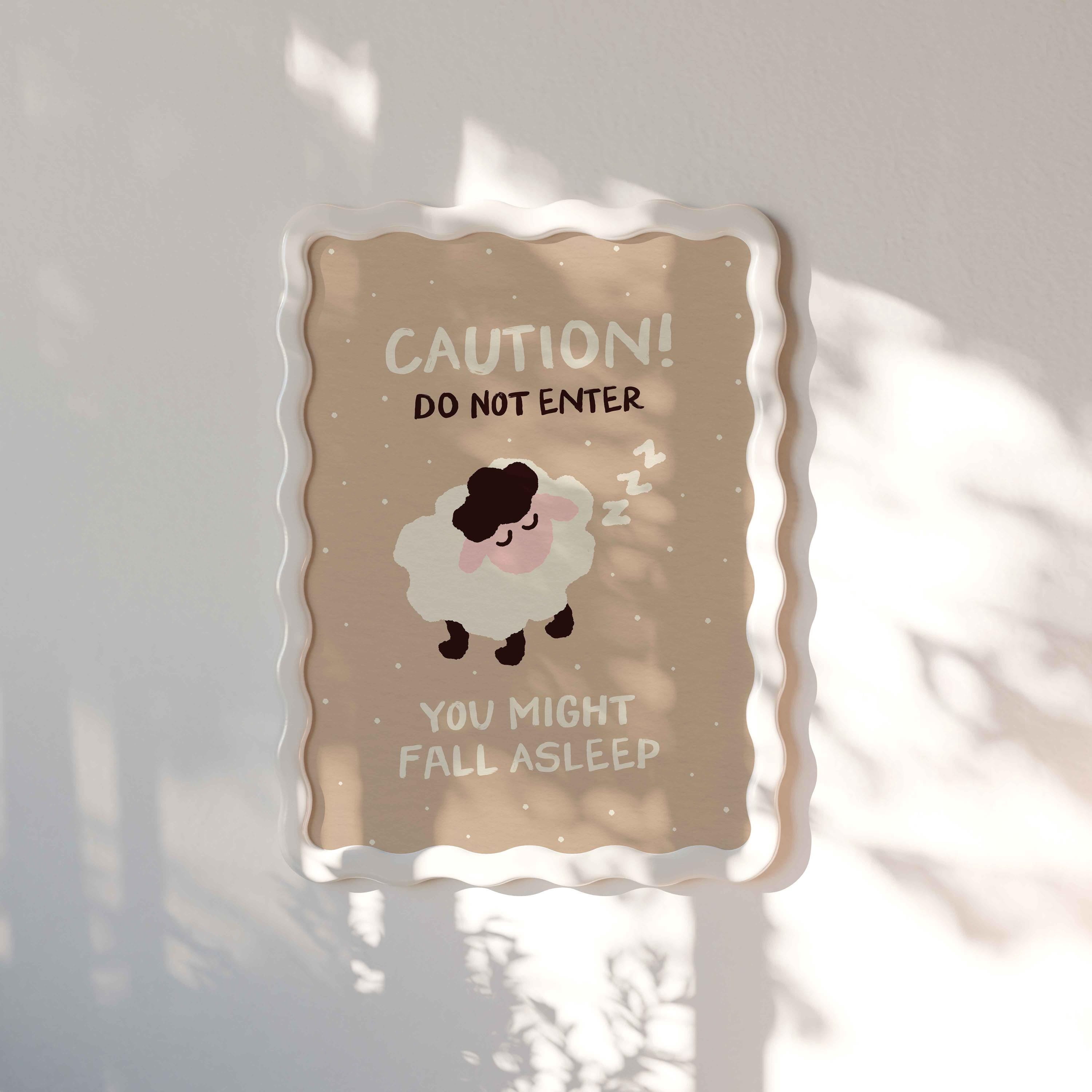 Bedroom Sign Do Not Enter Cozy Introvert Dorm Sleeping Sheep Art Poster ...
