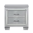 thumbnail image 1 of Bedroom Silver Nightstand With 2 Drawers And Faux Alligator Exceptionalness Color, 1 of 4