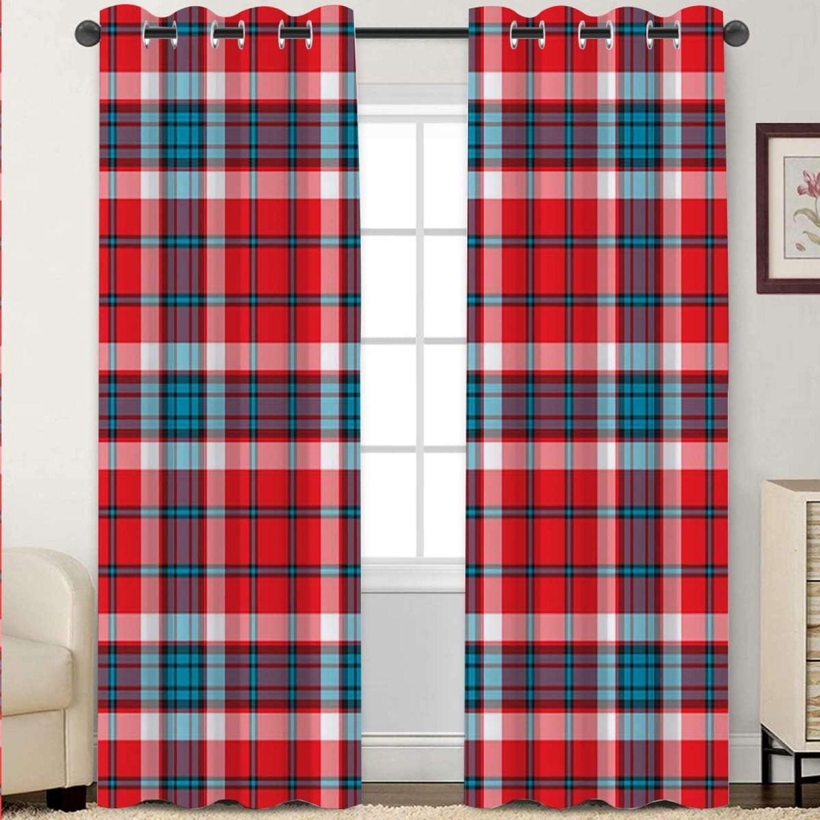 Bedroom Sliding Door Curtains Geometric Curtain Living Room Insulated ...