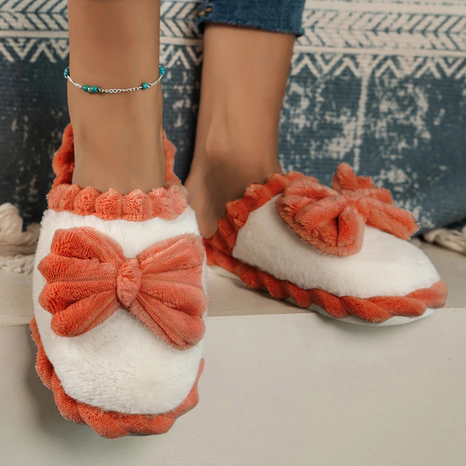 Bedroom Slippers Women Clearance Flat cute Bedroom Warm Slippers Indoor ...