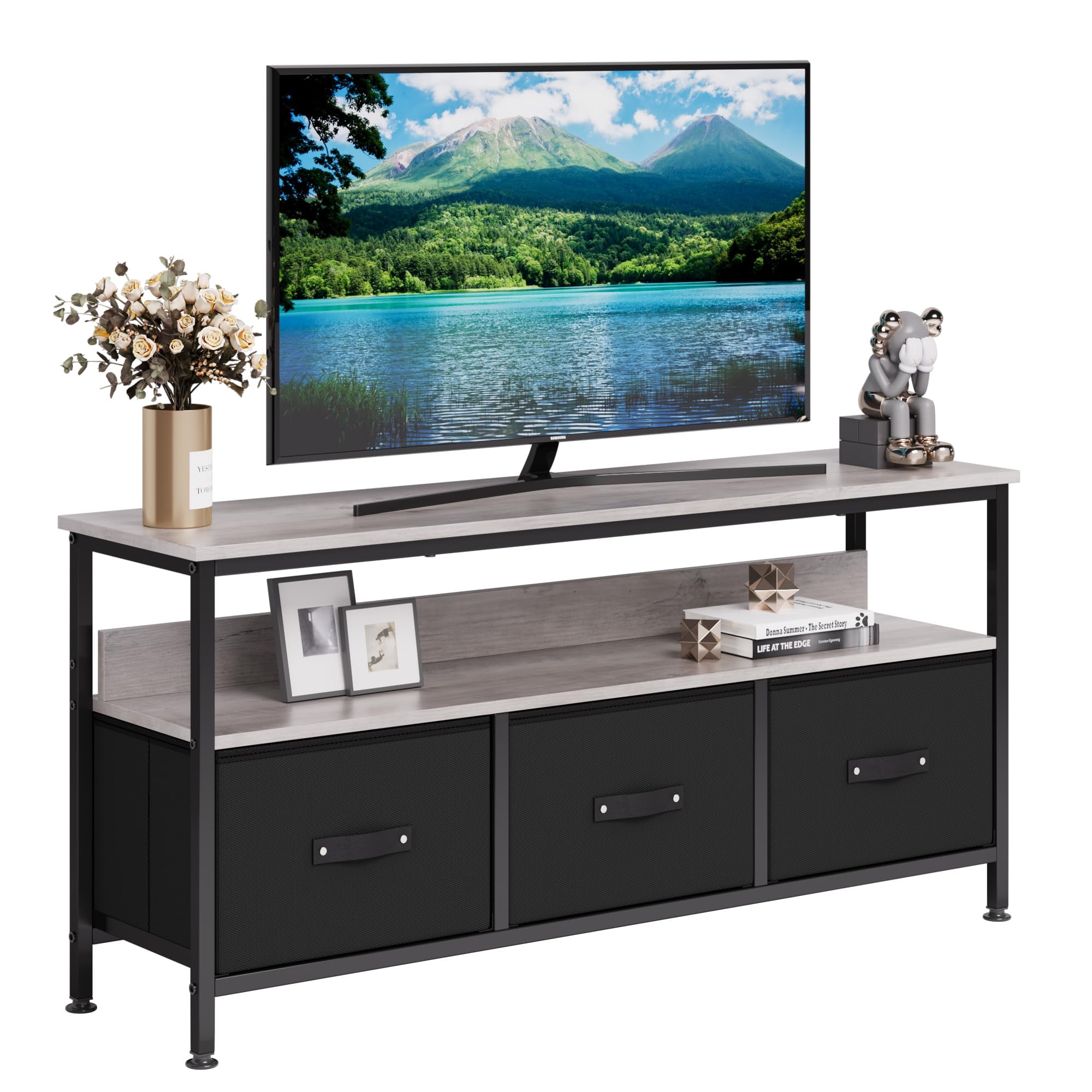 Bedroom TV Cabinet,55 Inch Bedroom TV Dresser, Media Console Table with ...