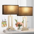 thumbnail image 1 of Bedroom Table Lamps Set of 2 - Black Gold Touch Bedside Lamps with USB C+A, 3 Way Dimmable Gold Lamp for Nightstand, Modern Night Stands Lamps for Living Room, 1 of 15