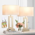 thumbnail image 1 of Bedroom Table Lamps Set of 2 - Touch Bedside Lamps with USB C+A, 3 Way Dimmable Gold Lamp for Nightstand, Modern Night Stands Lamps for Living Room End Tables Desk Bed Side Study Room(16.4n), 1 of 8