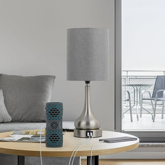 Bedroom Touch Bedside Lamps Set of 2 Table Lamp with Dual USB and AC Outlet Gary