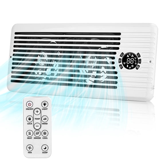 Bedroom Vent Fan 4"X10" Register Booster Fan,Heating Cooling AC with 10-Speed & Remote Control